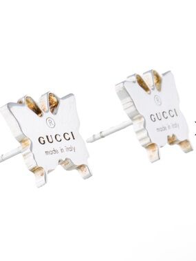 Gucci Butterfly Stud Earrings 925 Sterling Silver Made in Italy